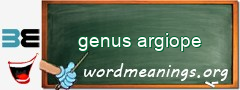 WordMeaning blackboard for genus argiope